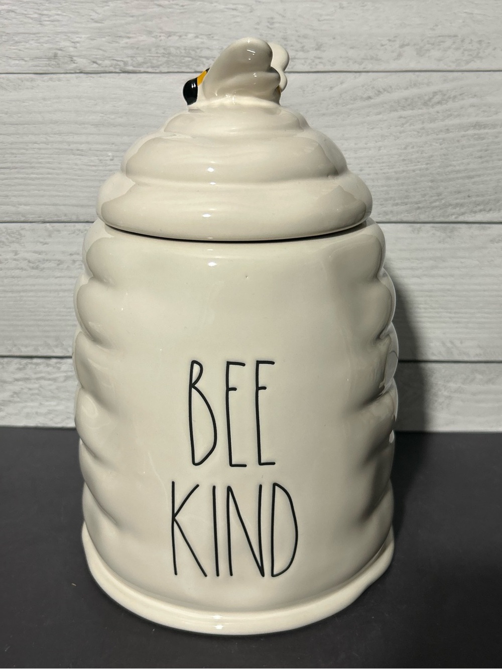 Rae Dunn Cream 'BEE KIND' Ceramic Bee Hive Canister